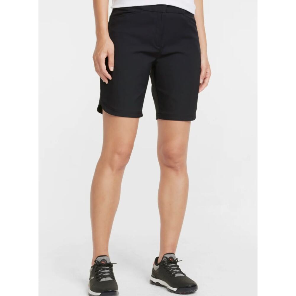 Puma Bermuda Elastic Waist UPF 50+ Athletic Golf Shorts Black Size XXS Small